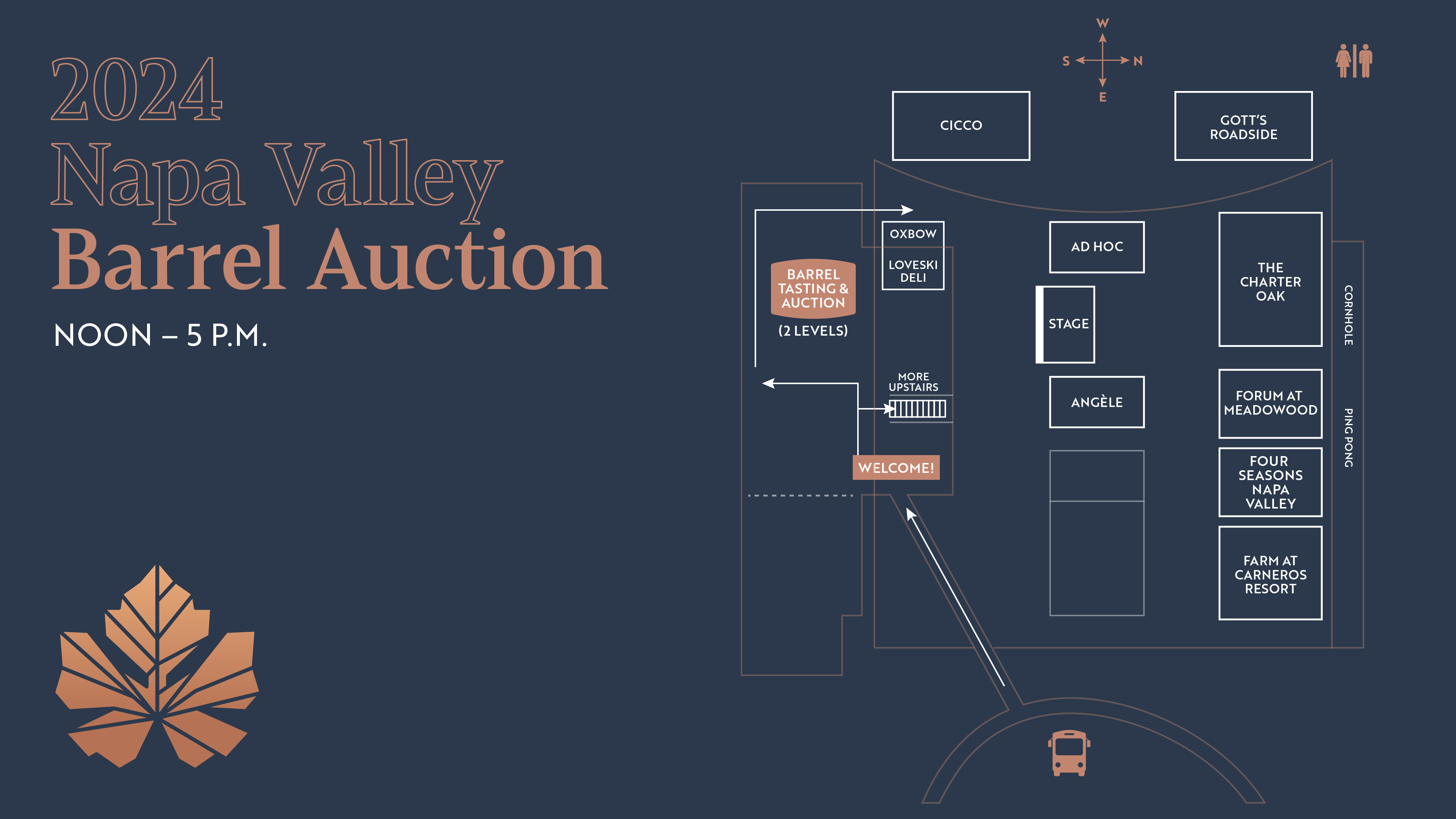 map of the 2024 Napa Valley Barrel Auction